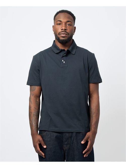 Armani Exchange blue polo with logo on buttons ARMANI EXCHANGE | XM000474-AF13108UB101